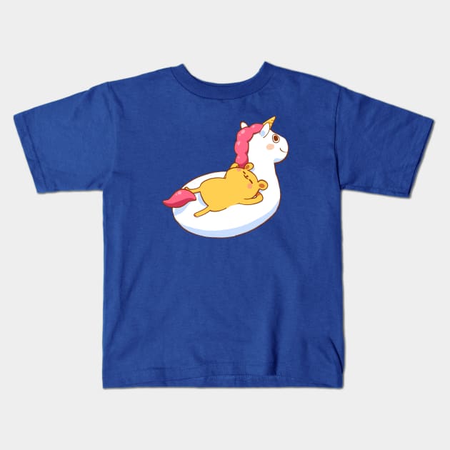 Bear floatie Kids T-Shirt by vooolatility